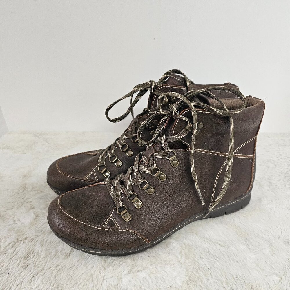 BOC Brown Faux Leather Gorpcore Hiking Bootie 9